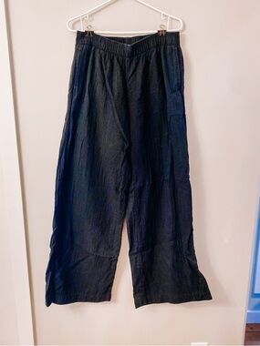 Old Navy Black Wide-Leg Elastic Waist Chinos